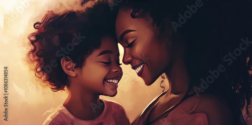 A Mother's Love A Warm Embrace Between a Mother and Her Child. Happy Mother's Day Concept