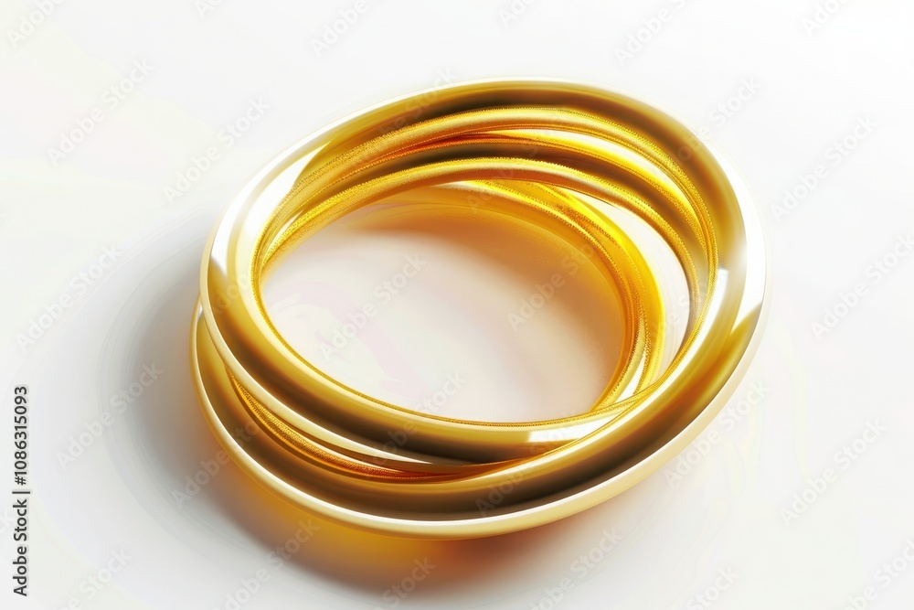 Abstract Golden Ring on White Background Abstract Golden Ring on White Background