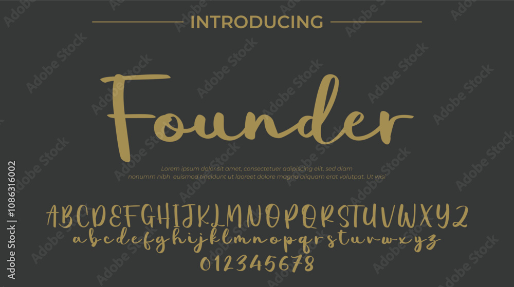 Fototapeta premium Founder Font Stylish brush painted an uppercase vector letters, alphabet, typeface