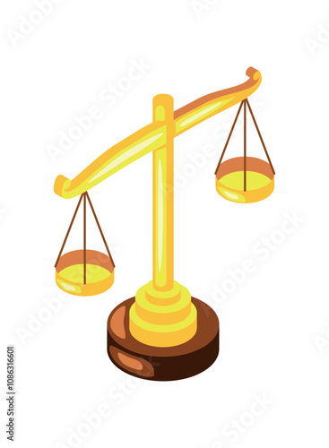 justice balance scale isometric