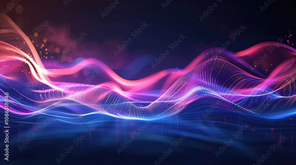 Flowing light waves on a dark background Flowing light waves on a dark background