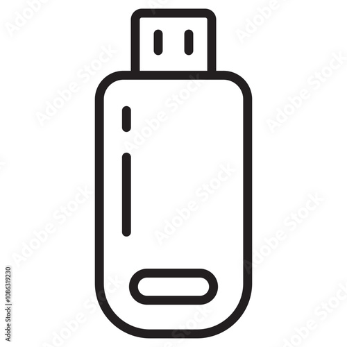 USB drive icon with outline style