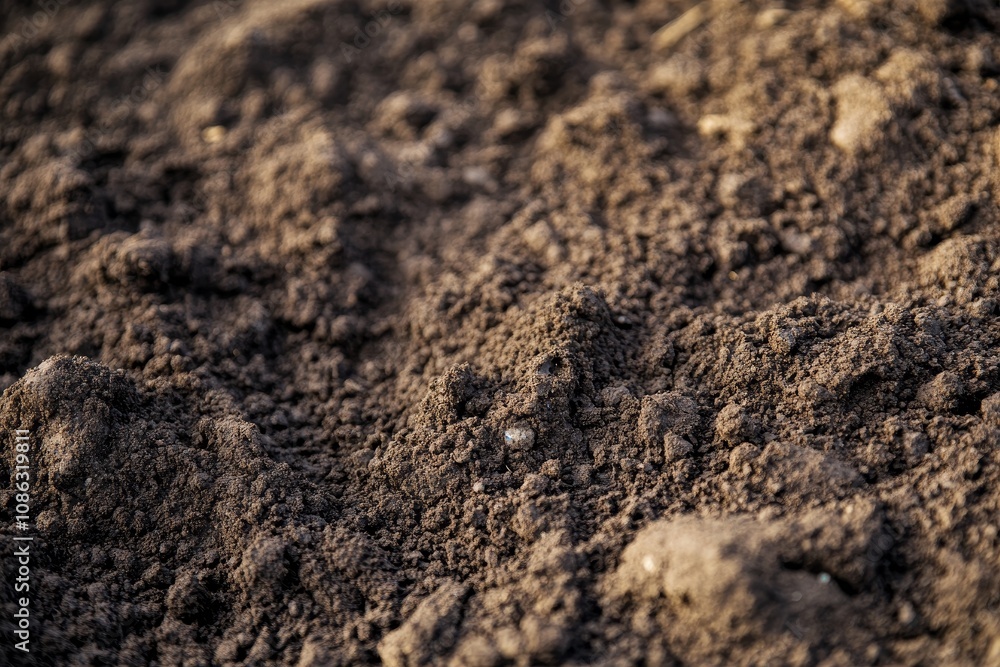 Close-up shot of rich brown soil, perfect for gardening or agriculture. Close-up shot of rich brown soil, perfect for gardening or agriculture.