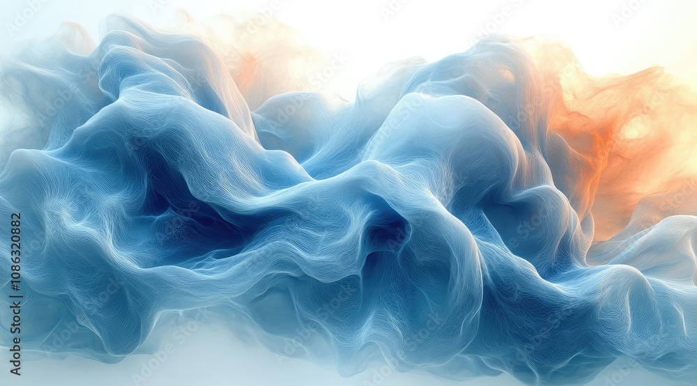 Abstract swirling blue and orange paint clouds. Abstract swirling blue and orange paint clouds.
