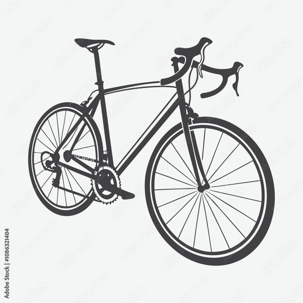 Obraz premium Bicycle Silhouette Vector Illustration Isolated on White Background for Design and Creative Projects