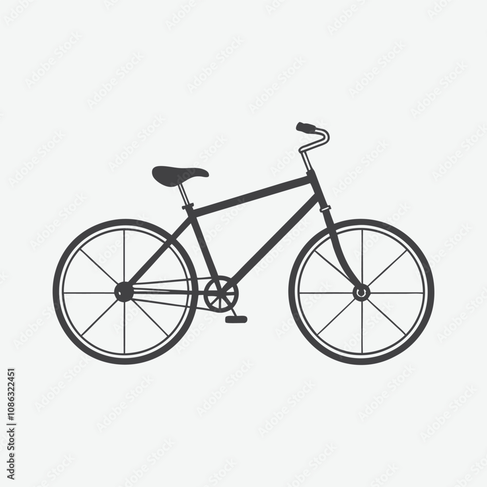 Obraz premium Bicycle Silhouette Vector Illustration Isolated on White Background for Design and Creative Projects