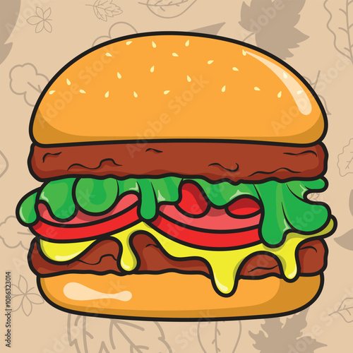Fast food hamburger vector design