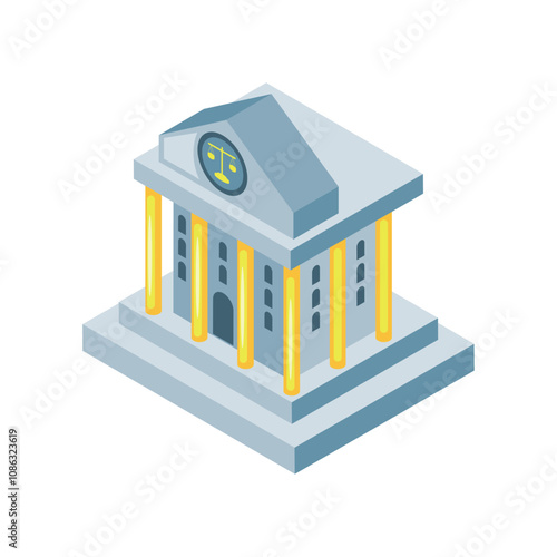 court justice building isometric