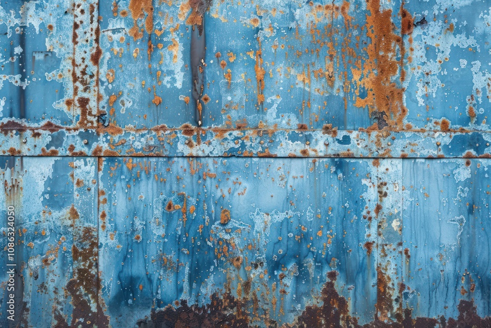 Abstract rusty metal wall with stained blue paint Abstract rusty metal wall with stained blue paint