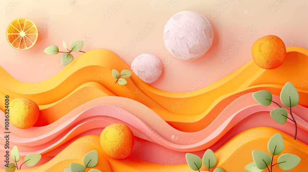 Subtle Peach Background Highlighting 3D Flat Design Cartoon Illustration Subtle Peach Background Highlighting 3D Flat Design Cartoon Illustration