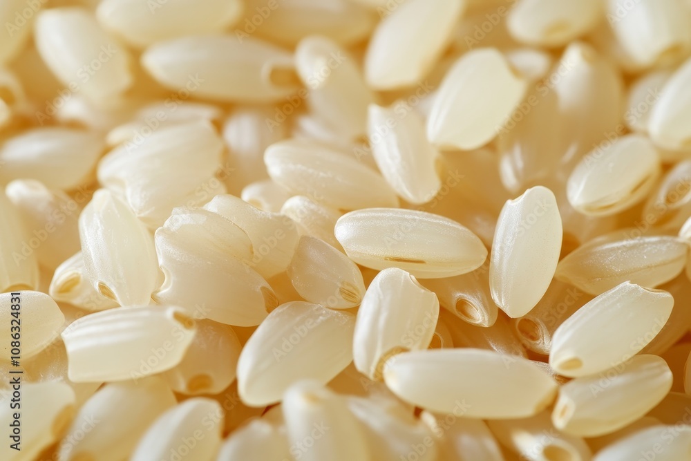 Close-up of uncooked white rice grains. Close-up of uncooked white rice grains.