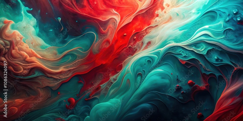 Abstract art background with teal and red gradient paint, featuring a liquid fluid grunge texture , abstract, art, background, teal Abstract art background with teal and red gradient paint, featuring a liquid fluid grunge texture , abstract, art, background, teal