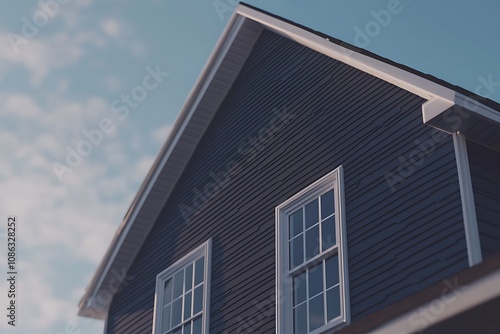 Wallpaper Mural Dark Gray House Exterior With White Trim And Windows Torontodigital.ca