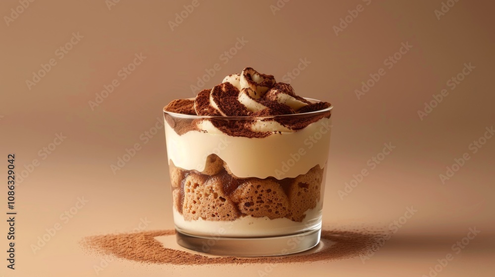 Tiramisu Dessert in Clean Background Tiramisu Dessert in Clean Background