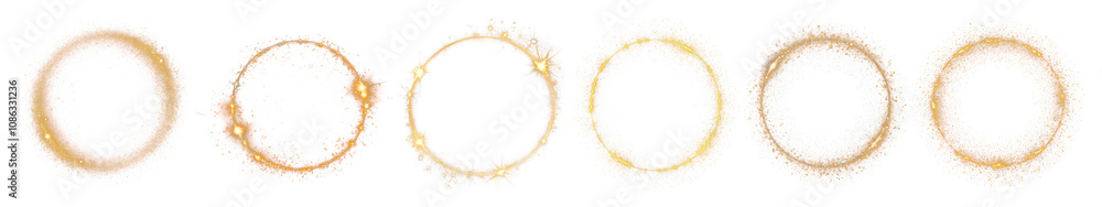 gold circle light effect png cut out element set gold circle light effect png cut out element set
