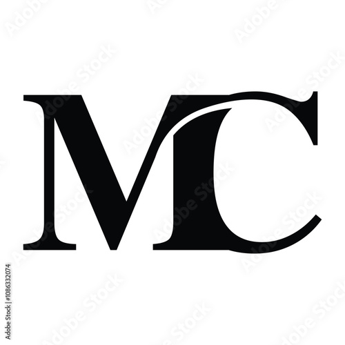 MC letter black logo icon template 1