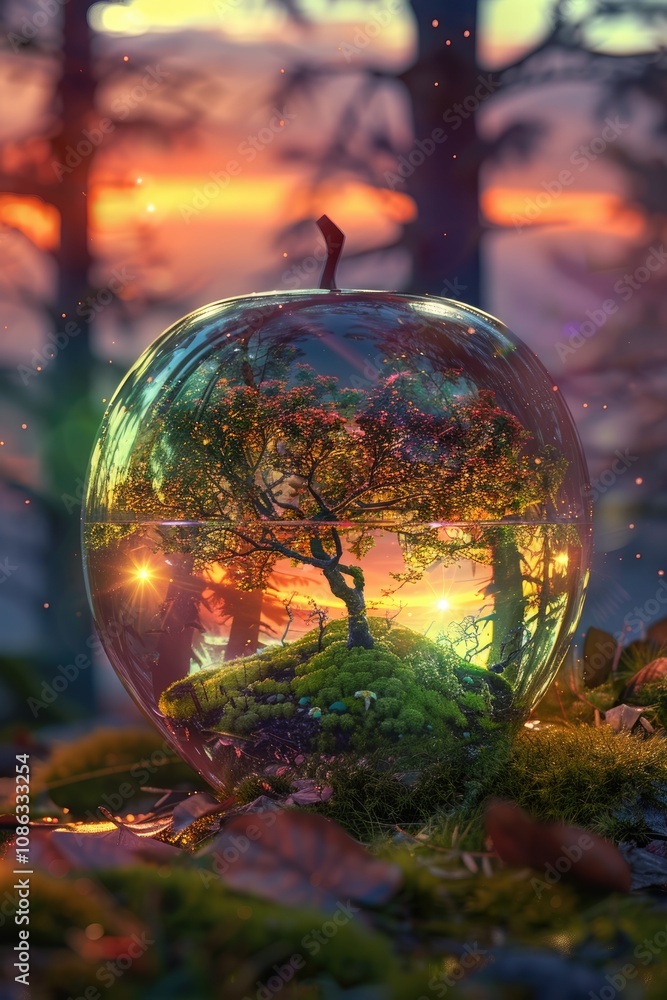 A Miniature World Inside An Apple A Miniature World Inside An Apple