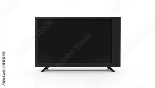 Sleek Black LED Television Display on White Background