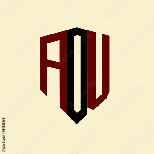 AOU creative minimalist letter logo. AOU unique vector initials alphabet letter logo design photo