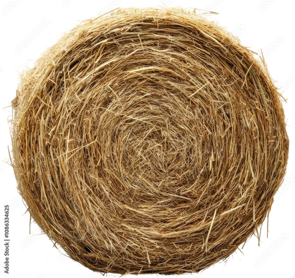 Round hay bale on transparent background Round hay bale on transparent background