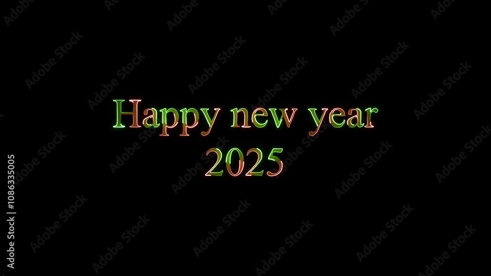 Happy New Year 2025 with swing concept. Happy New Year celebration concept. glowing scene on black background Happy New Year 2025 with swing concept. Happy New Year celebration concept. glowing scene on black background