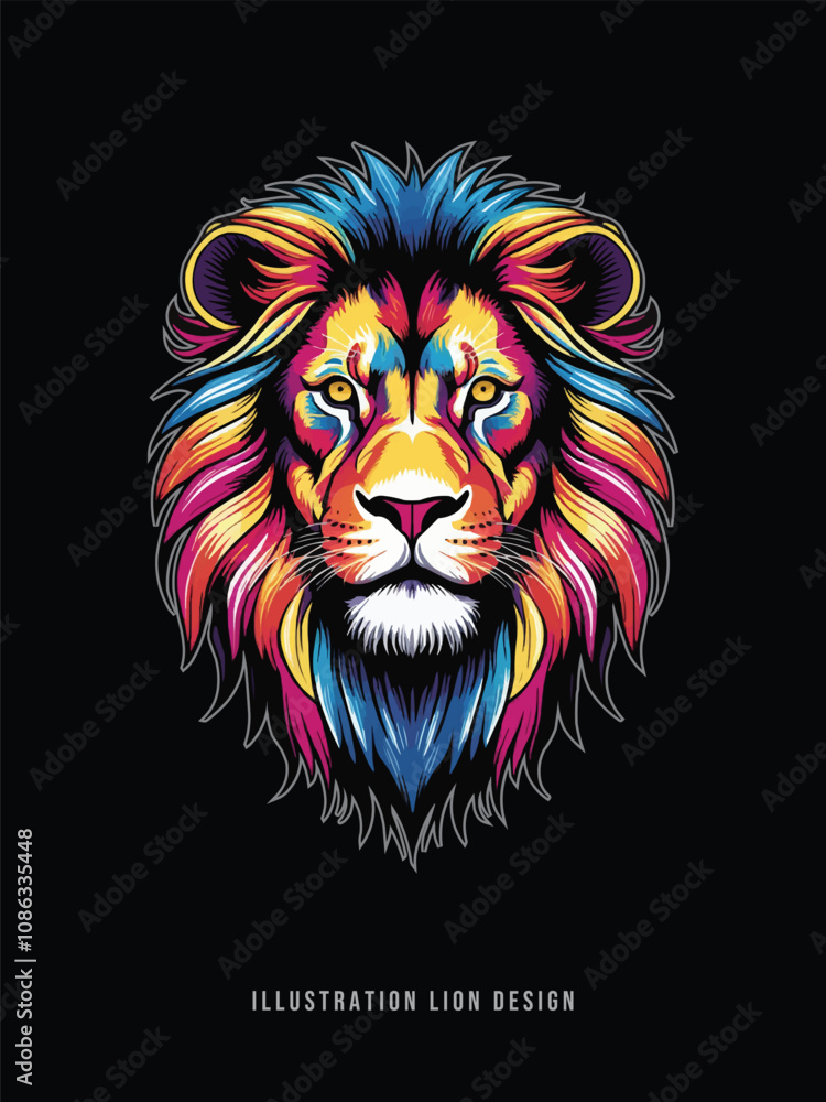 Modern Bold Lion Illustration Artwork Modern Bold Lion Illustration Artwork