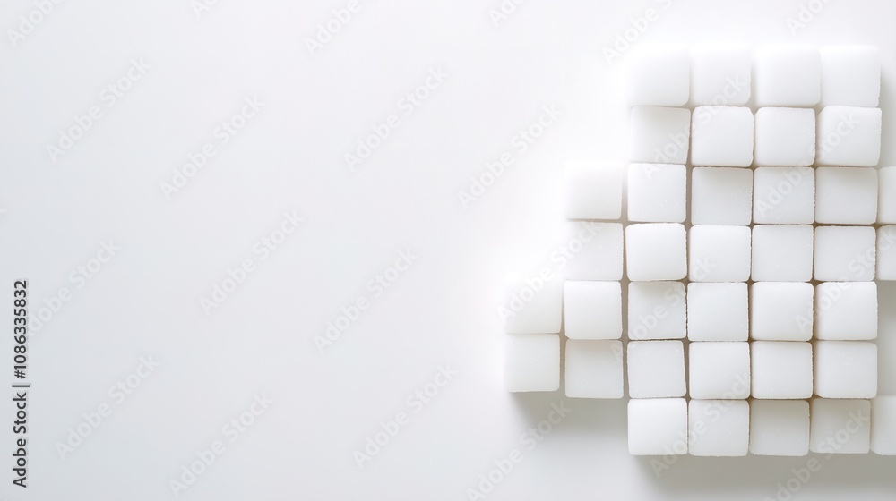 Sugar cubes meticulously stacked in the shape of a warning sign, symbolizing the cautionary message of excessive indulgence and the potential dangers of overconsumption. Sugar cubes meticulously stacked in the shape of a warning sign, symbolizing the cautionary message of excessive indulgence and the potential dangers of overconsumption.
