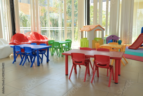 children's slide in the kids area