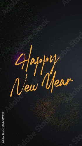 happy new year 2025 handwritten letter with gold color