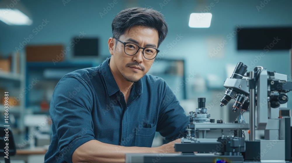 Smart Engineer Adjusting Machinery in Workshop Smart Engineer Adjusting Machinery in Workshop