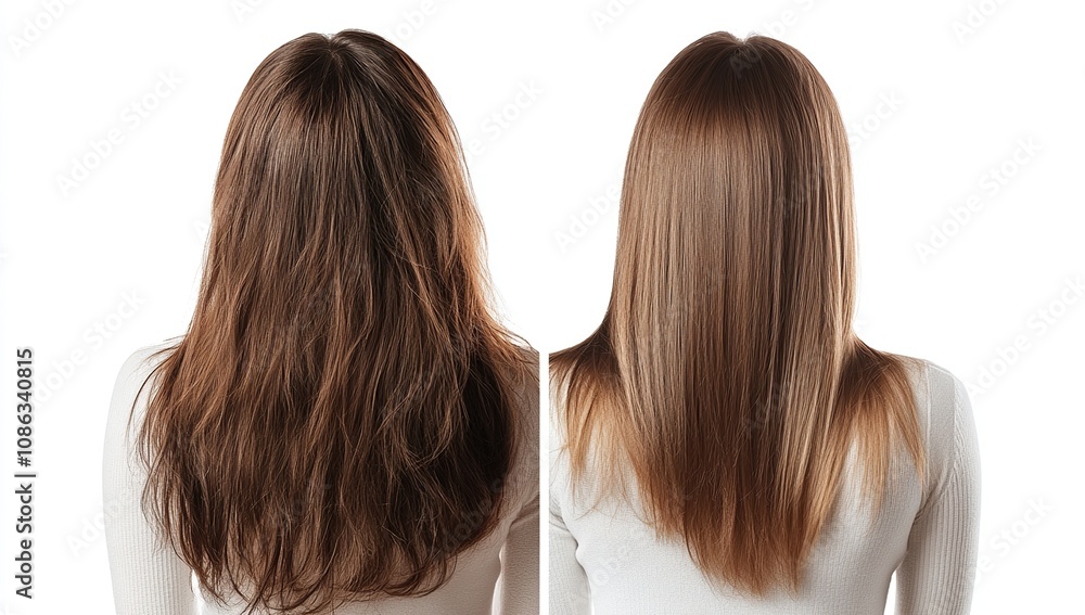 Before & After Hair Treatment: Transformation of Damaged to Healthy, Shiny Hair Before & After Hair Treatment: Transformation of Damaged to Healthy, Shiny Hair