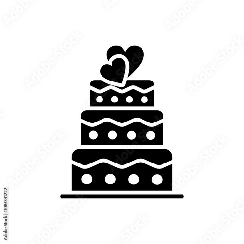 simple wedding cake icons, simple style glyph design inspiration for any interface and purpose suitable for symbols and more
