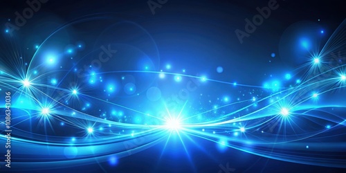 Blue light background with glowing abstract shapes, blue, light, background, glow, abstract, shapes, vibrant, neon