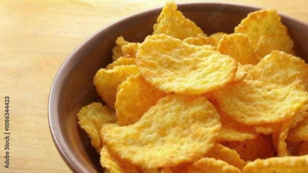 Rustic Snack Shot: Close-Up Cinematic Chips Rustic Snack Shot: Close-Up Cinematic Chips