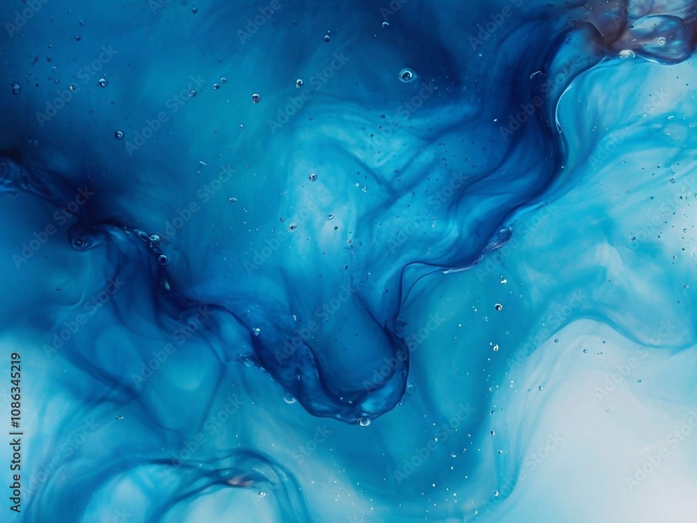 Fototapeta premium Water background image, paint, ink, texture, water droplets
