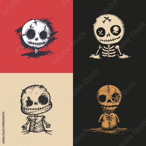 Voodoo doll design vector vintage