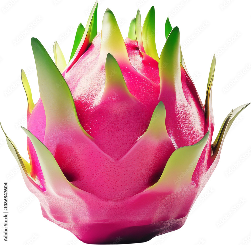 Dragon fruit close-up on transparent background, vibrant colors. Exotic fruit and healthy eating concept Dragon fruit close-up on transparent background, vibrant colors. Exotic fruit and healthy eating concept