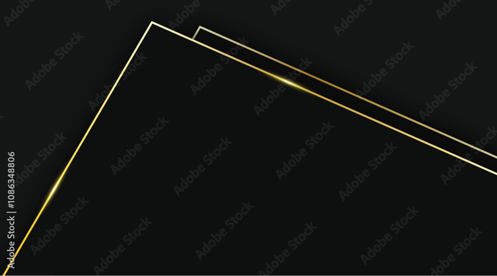 Abstract black background with shiny diagonal gold lines on empty space, editable vector for luxurious and modern design Abstract black background with shiny diagonal gold lines on empty space, editable vector for luxurious and modern design