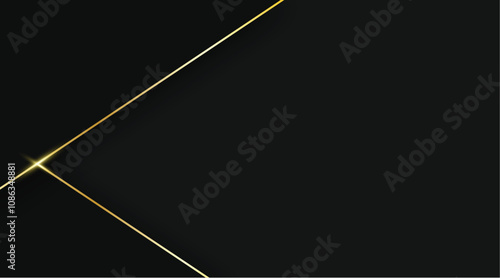 Luxury black background with intersecting golden lines forming geometric shapes for premium, luxury and abstract modern designs