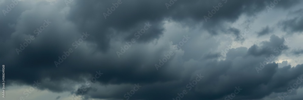 Obraz premium Dark clouds with smoldering embers suspended in the air, fiery plume, flaming clouds
