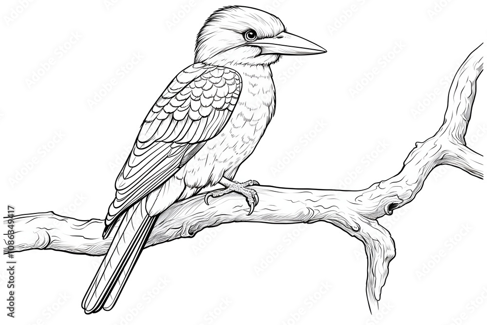 Obraz premium bird, animal, nature, flying, wildlife, illustration, wing, design, vector, feather, silhouette, beak, colourful, flight, horizontal, no people, art, black, blue, sky, tree branch, beautiful, freedom,