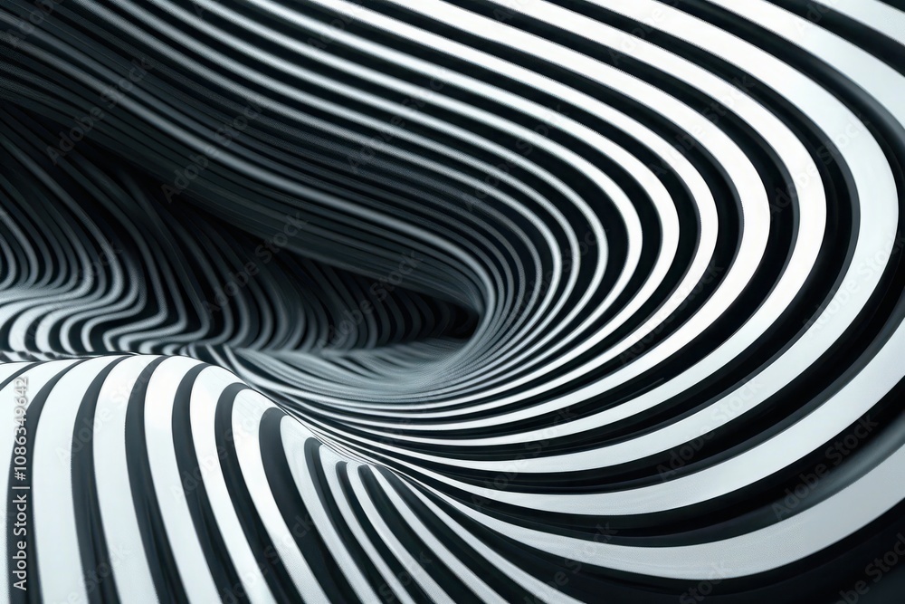 Futuristic Motion 3D Rendering of Abstract Background with White and Black Striped Line Textur Futuristic Motion 3D Rendering of Abstract Background with White and Black Striped Line Textur
