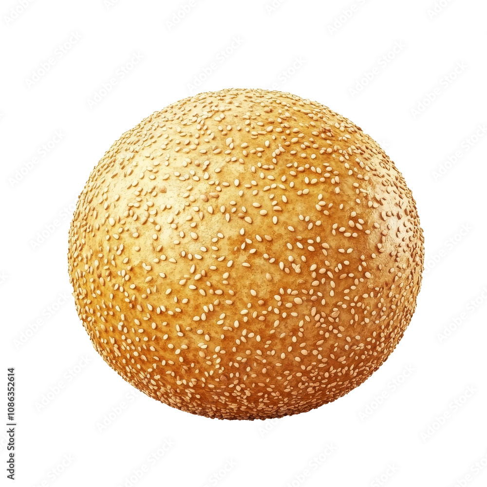 Sesame seeds hamburger bun on transparent background, isolated food concept Sesame seeds hamburger bun on transparent background, isolated food concept