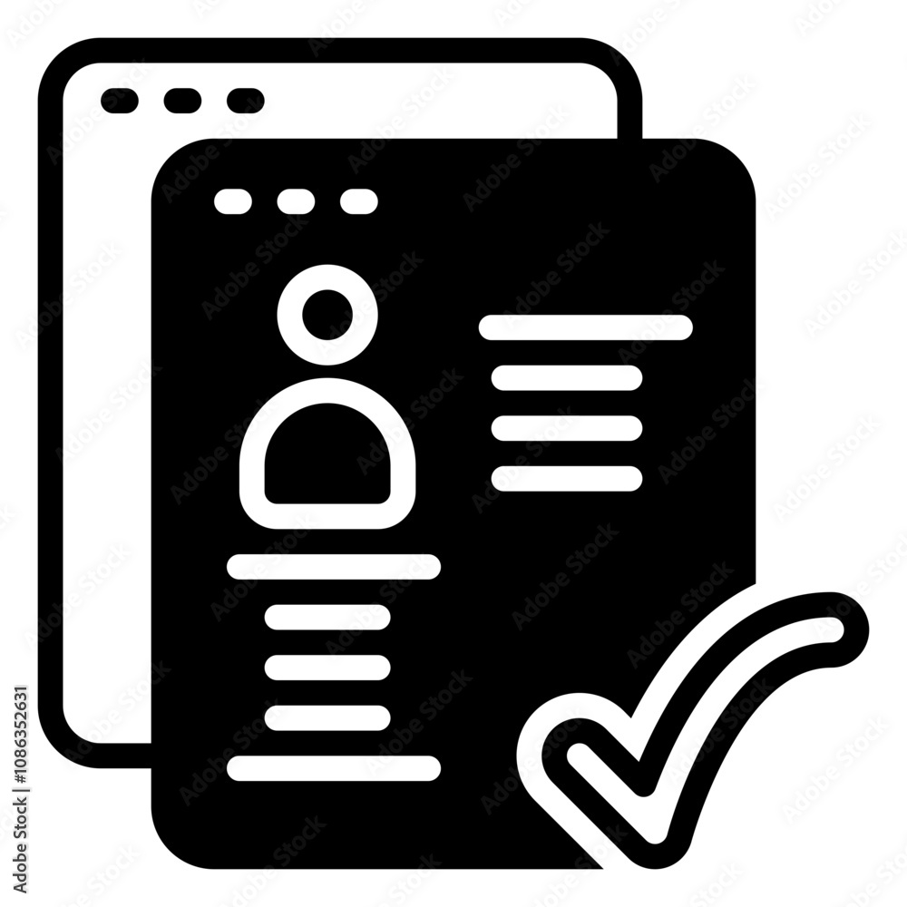 Fototapeta premium Checkmark icon, glyph icon style