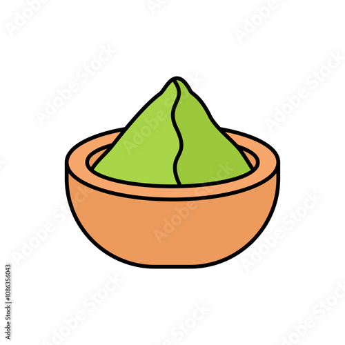 Matcha Powder Icon Lineal Color