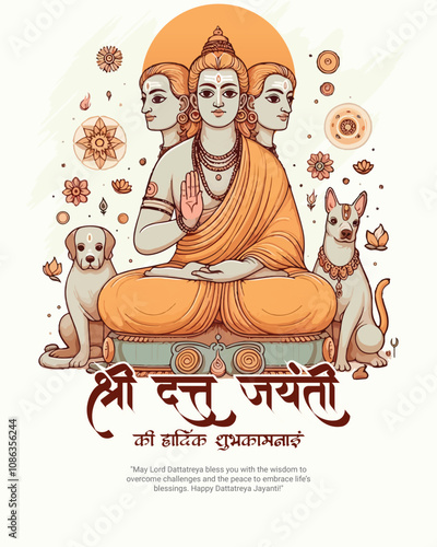 Shri Dattatreya Jayanti and Shri Datta Jayanti celebration in India social media post banner