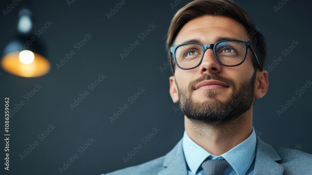 Intelligent Businessman in Modern Corporate Space Intelligent Businessman in Modern Corporate Space