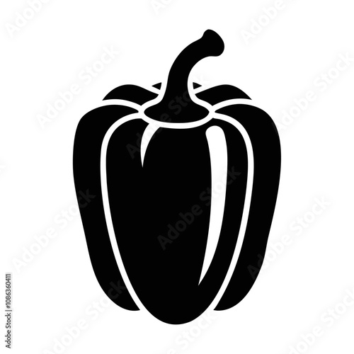 Black silhouette capsicup vector icon design