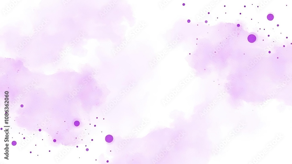 Fototapeta premium Soft violet splatter on watercolor background, watercolor art, ink drop