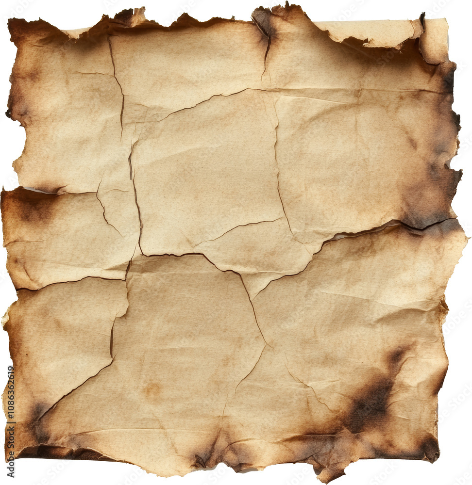 Old burnt parchment paper texture Old burnt parchment paper texture